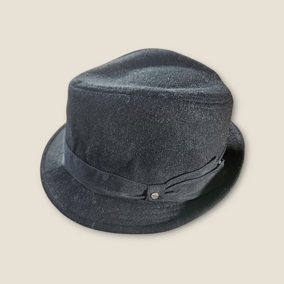 Stetson All American Wool Fedora Hat Black Ribbon Accent Mens Small Medium‎ - Picture 1 of 8